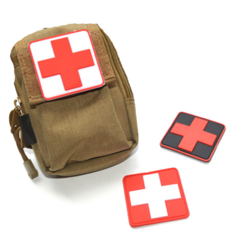 PVC Rubber Red Cross Badge